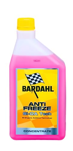 Bardahl - Antifreeze Si-OA Tech Konzentrat - Kühlflüssigkeit gegen Frost, Kühlflüssigkeit für Autos, Motorräder und Nutzfahrzeuge mit Si-Oat-Flüssigkeiten, -37 °C +108 °C, 1 Liter
