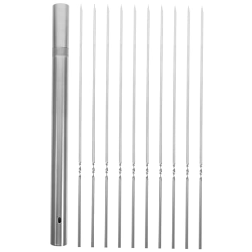 DECOMELODY Brochetas Metálicas Para Asar Unidades Herramientas De Barbacoa Reutilizables Brochetas De Carne y Verduras