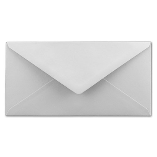 Neuser Colorful Envelopes DIN Long 220 x 110 mm, Nassklebung Gesamtparent 25 Umschläge Light Grey, 35 Light Grey, 25 envelopes - Image 4