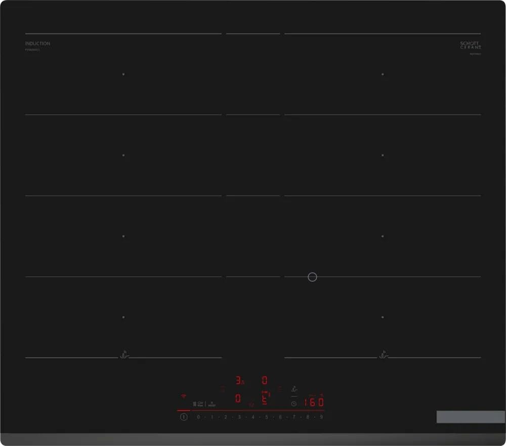 Bosch PXY63KHC1E, Serie 6, Placa de inducción, 60 cm, 4 fuegos, Negro