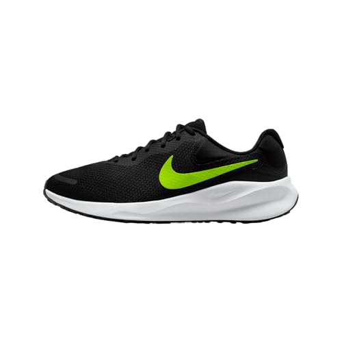 Nike Revolution 7 Men's Road Running Shoes (FB2207-010, Black/White/Volt)