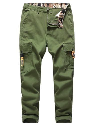 MZNBURAM Men's Straight Non-Stretch Cotton Fashion Causal 6 Pocket