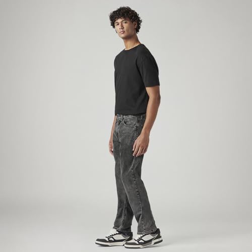 Image of Levi's Men's 505 Black Straight Fit Mid-Rise Jeans
