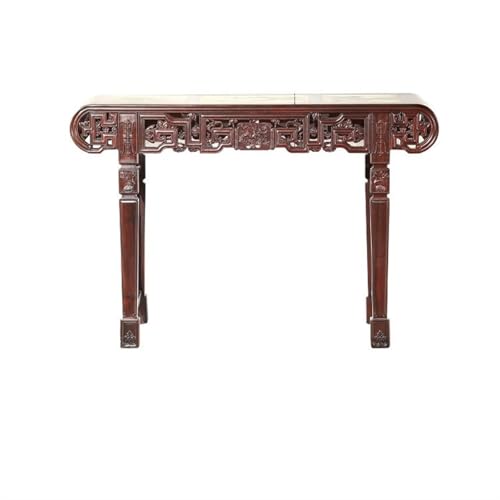 Chinese Style Shrine Redwood Furniture, Marble Table, Solid Wood Roll