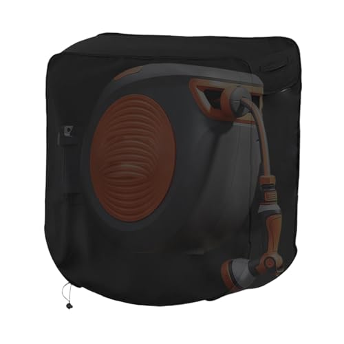 Cubierta para manguera de jardín: protector de carrete retráctil resistente, material Oxford 420D resistente al agua, diseño de protección solar, ideal para patio, césped, granja, de entrada