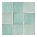 Commomy 10 Pcs Matte 3D Peel and Stick Tile 11.8"x11.8" Ultralight PVC Square Peel and Stick Backsplash for Kitchen Stick on Tiles for Bathroom,Living Room,Fireplace,Interior Wall Decor,Teal Green