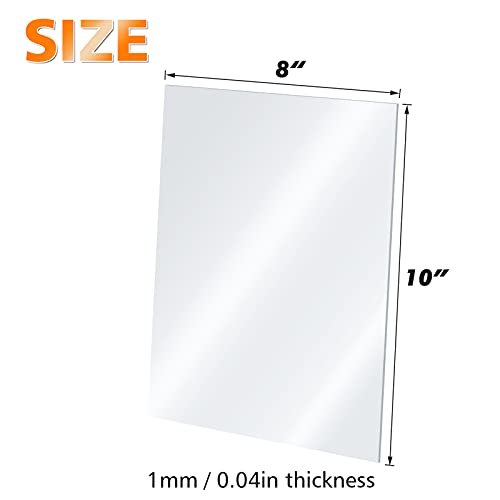 Egofine Plexiglass Sheets Acrylic Sheets 12 Pack of 8x10’’ 0.04 Thick Clear Plastic Cast Transparent Plexi Glass for Crafting Projects, Replacement Picture Frame Glass, DIY Display, Easy to Cut - Image 2