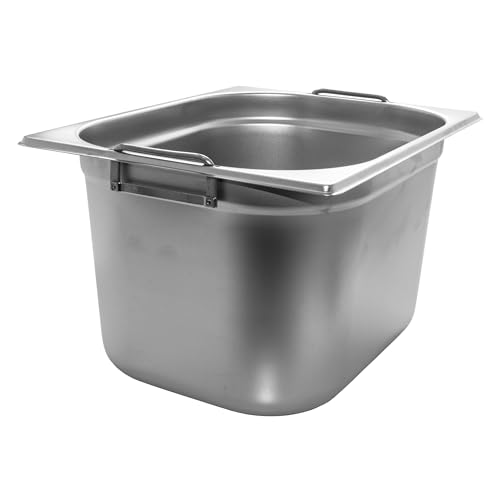 AcMax GN 1/2 Récipient gastronorme en acier inoxydable 12,5 l Profondeur 200 mm Poignée en cas de chute