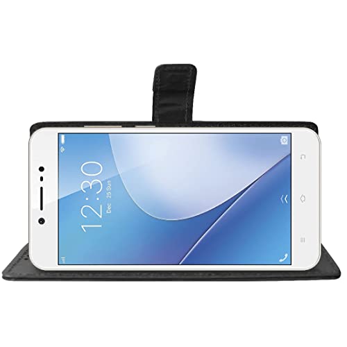 Image of Flip Cover Back Case for Vivo V5 / Vivo V5s | Premium Leather Finish | Inbuilt Pockets & Stand | Flip Cover Back Case for Vivo V5 / Vivo V5s (Black)