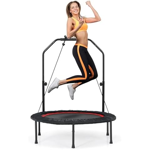 COSTWAY 40" Foldable Mini Trampoline with Adjustable Handle Cover