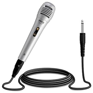Pyle Wired Dynamic Microphone – Professional Moving Coil Unidirectional Handheld Mic with Built-in Acoustic Pop Filter, Rugged Construction, Steel Mesh Grill, 6.5 ft XLR Audio Cable Wire – PDMIK1