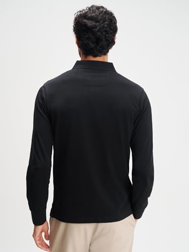 Image of XYXX Men's Solid Cotton Polo T-Shirt | Polo Neck Tshirts | Full Sleeves | Solid-Regular Fit