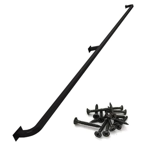 Rampe d'escalier en tube noir 240 cm avec support mural - 2