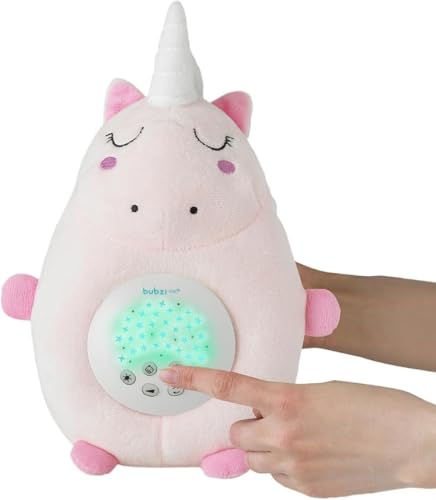 Image of Bubzi Co Sound Machine, Portable Unicorn Soother & Night Light Projector, Comforting Electronic Infant Toddler Sleep Aid & Shush with White Noise