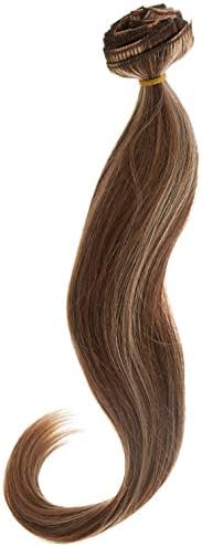 Donna Bella Full Head Human Clip-In Hair Extensions 20" Length Color # 6/24 Dark Chesnut/Gold Blonde
