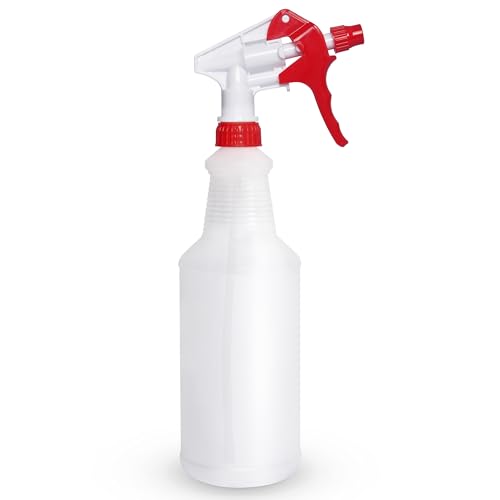 BRIGHTFROM 32 OZ Empty Plastic Spray Bottle Heavy Duty with Adjustable Spray Nozzle Chemical Resistant All Purpose Professional for Cleaning Planting & Chemical Solutions