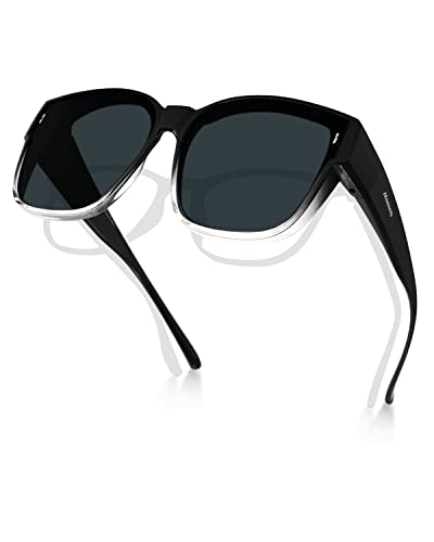 Meeloog Large Polarized Fit Over Glasses Sunglasses For Women Men, Oversized Trendy Square Shades For Driving Riding MST0110