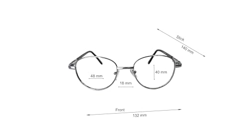 Image of Bifocal Distance Zero Near +1.00 to +3.00 Reading Glasses For Men Women, Metal Oval Shape Medium Size Full Frame With Unbrekable Anti Reflected Fibre Glasses