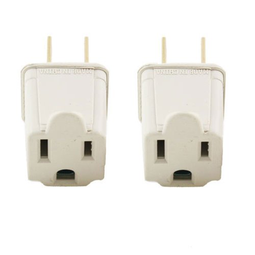 Wideskall® 3 Prong to 2 Prong Electrical Grounding Adapter UL Certified (Pack of 2)