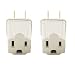 Wideskall® 3 Prong to 2 Prong Electrical Grounding Adapter UL Certified (Pack of 2)