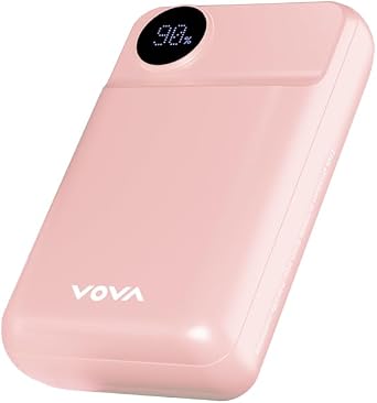 VOVA 20,000mAh Portable Power Bank Fast Charging 22.5W, LED Display Phone Battery Pack, PD3.0/QC3.0 with 3 Outputs Phone Charger for iPhone Samsung Galaxy iPad etc - Pink