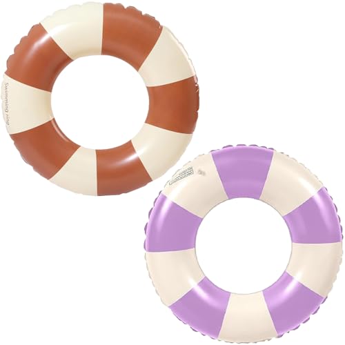 Anello di Nuoto Gonfiabile Salvagente Adulto, 2 pezzi Strisce PVC gonfiabile Anello da Nuoto, piscina gonfiabile per feste estive in spiaggia