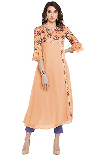 Image of Janasya Women's Poly Crepe Regular Kurta