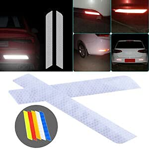 Image of MINSALES� Reflective Radium Waterproof Warning Tape For road safety purpose Night Safety Sticker High Intensity Conspicuity White 2 Inch x 50 Meter (White)