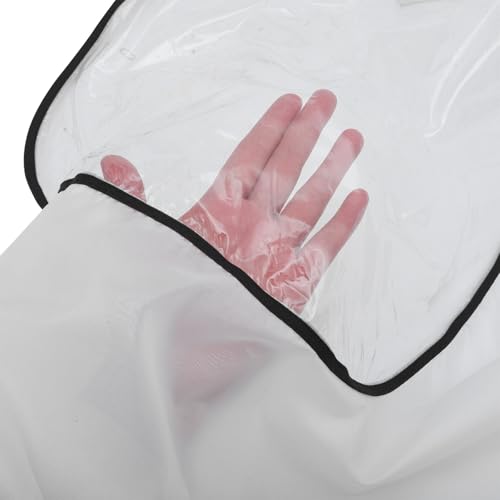 Capa de barbero profesional impermeable blanca con ventana miniatura 3