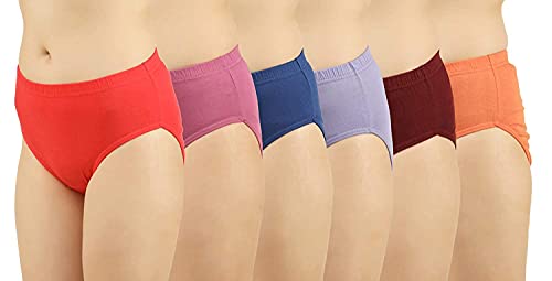 Image of HRBS Women's & Girls Cotton with Lykra Fabric Bikini Underwear, Soft Stretch Comfort Briefs Panties (Pack of 3) Random Color