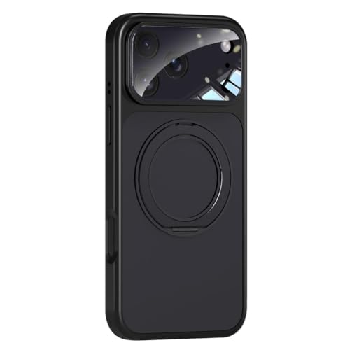 Étui pour iPhone 17 Pro avec anneau rotatif 360 et coque antichoc noire
