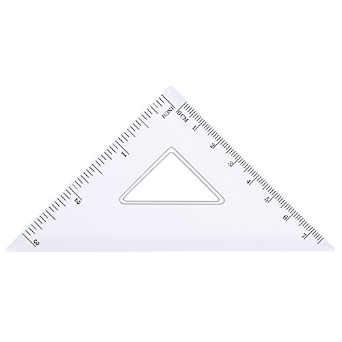 eBoot 4 Pieces Math Geometry Tool Plastic Clear Ruler Sets, Protractor