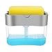 Agatha.L Dispenser Sapone Liquido Manuale con Spugna per Piatti Dispenser Detersivo Piatti,Dispenser Sapone Cucina,Distributore Portasapone e Portaspugna per Lavello Cucina & Casa