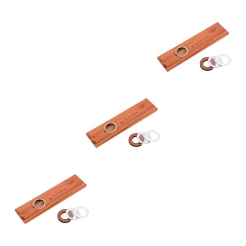 Kazoo en bois instrument musical éducatif Toyvian avec membranes de rechange