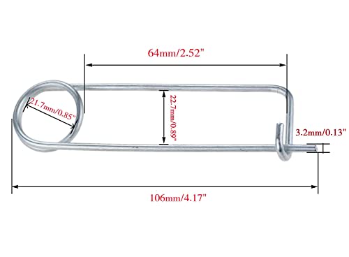 8/6/4 /2Pcs Steel Brooch Shape Cotter Safety Pins, Spring Pin Quick Lock Brooch Locking Fastener For Farm Lawn Garden Hitch -6Sizes (Size: 3*65*25Mm/0.12*2.56*0.98Inch 8Pcs/Set) #TOP5