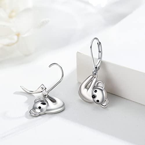 Koala Earrings 925 Sterling Silver Animal Small Hoop Earrings Hypoallergenic Pet Jewelry Gift For Girls Girlfriend Mom #TOP2