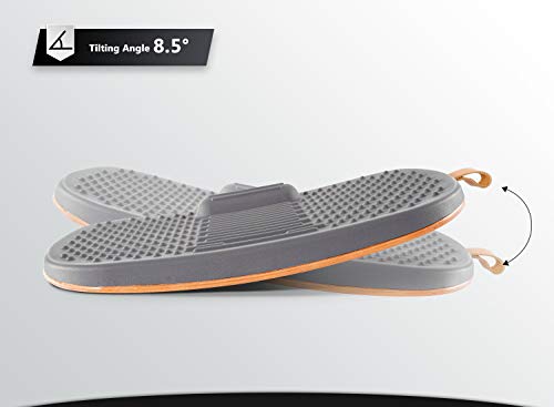 Image of FEZIBO Standing Desk Mat with Anti Fatigue Bar, Wooden Wobble Balance Board with Ergonomic Design Comfort Floor Mat