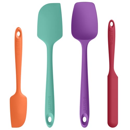 Image of U-Taste Silicone Spatula Set 600F High Heat Resistant, 4-Pcs, Colorful