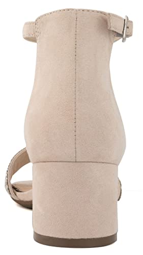 Image of LONDON FOG Women's Nikki Low Two Piece Block Heel Dress Shoe Ladies Ankle Strap Pump Sandal