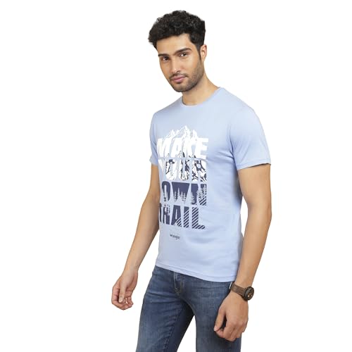 Image of Wrangler Men's Graphic Print Green Crew Neck T-Shirt (Regular)