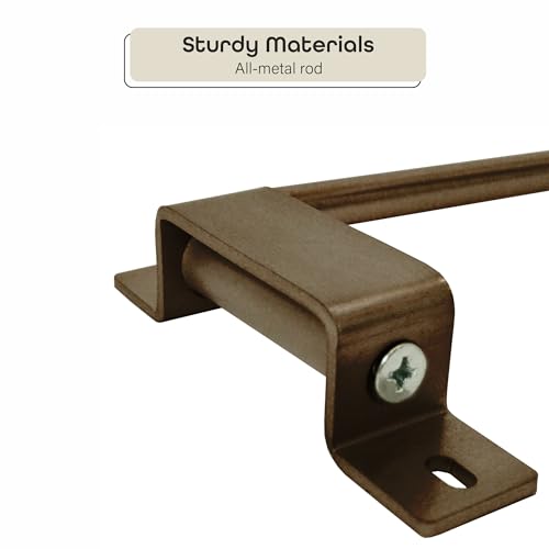 Image of Innovative Brent Swing Arm Window Curtain Rod, Bronze - 1 /2 inch Rod Diameter Fits Windows Size 20 inch - 36 inch - Stainless Steel Heavy Duty Drapery Rods for Bedroom, Living Room, Kitchen & Bathroom