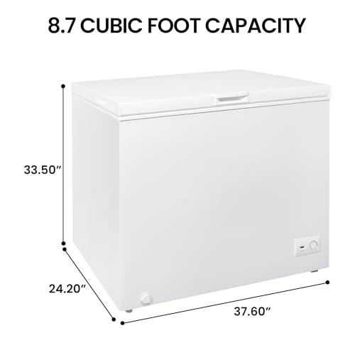 Kenmore Deep Freezer - Chest Freezer, 1 Basket, Garage Ready, Meat Storage, Front Drain, Congelador For Home, Apartment, Basement, Dorm, Shed, Cottage, Manual Defrost, Stand Up, 8.7 Cubic Feet, White on Fridge.com