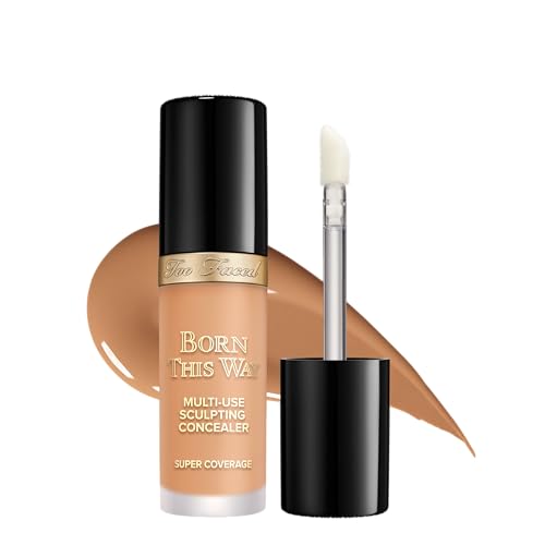 Too Faced Born This Way Super Coverage Multi-Use Concealer | Full-Coverage Hydrating Concealer for Dark Circles & Blemishes with Natural Finish |Hyaluronic Acid & Coconut Water Warm Beige 0.45 Fl Oz