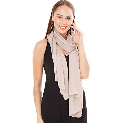 Shawl Factory Chiffon Schal Damen Grau - Seidenweich und Federleicht - Eleganter Halstuch Schal - Polyester Tuch Halstuch Damen Frühling Sommer - Pflegeleichtes Schaltuch -...