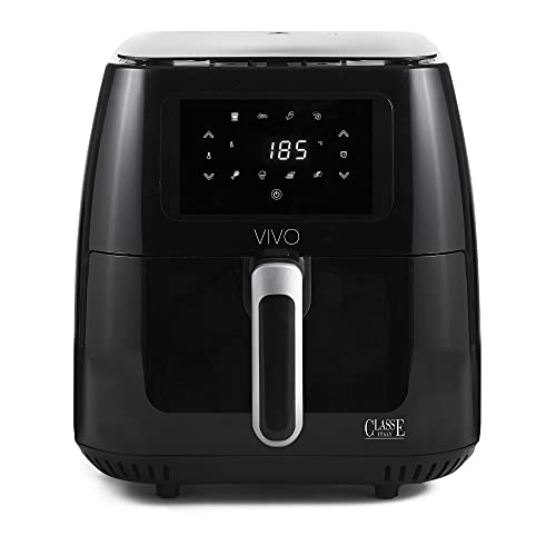 CLASSE ITALY Heteluchtfriteuse, 6,5 liter, Air Fryer met 8 programma's, touch-display, instelbare kooktijd en temperatuur, BPA- en PFOA-vrij, 1700 W