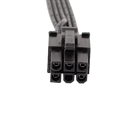 Adaptador cable 6 Pin a 3X SATA 28in negro miniatura 2