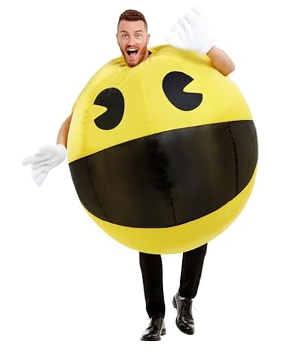 Funidelia Disfraz Oficial de Pac-Man hinchable para adultos, Comecocos, Videojuegos - Traje para adultos para fiestas, Carnaval y Halloween - Talla única | Ya disponible en tu tienda friki favorita! En mundofriki.es!