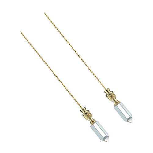 Lurrose 2 Pcs Pingente de Cristal Pingente Extensão de Corrente de Puxar Ventilador de Teto para Lus
