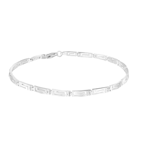 AeraVida Stunning Greek Key Motif in .925 Sterling Silver Bracelet | Greek Key Bracelet | Greek Jewelry For Women