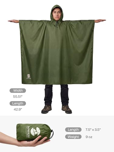 Image of SaphiRose Hooded Rain Poncho Waterproof Raincoat Jacket for Men Women Adults